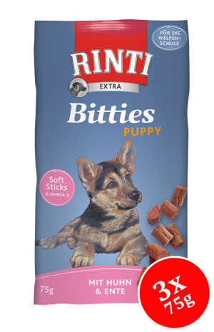 RINTI Extra Bitties Puppy Huhn&Ente 3x75g